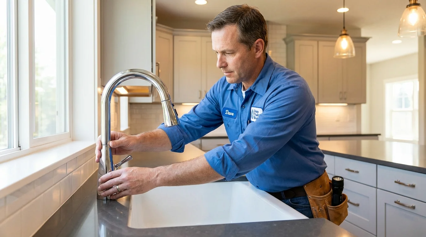 Kitchen faucet installation by Johns Plumbing LLC in Yorkshire